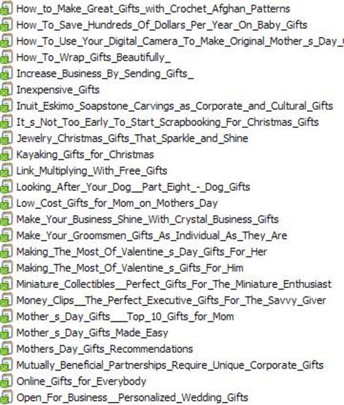 Product picture 25 Gifts PLR Articles Vol. 6 + 25 FREE Reports ( Bargain Hunter Warehouse )