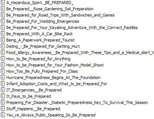 Product picture 19 How to Be Prepared PLR Articles + 25 FREE Reports ( Bargain Hunter Warehouse ) 