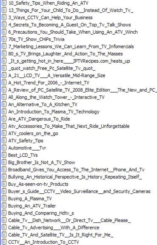 Product picture TV Television PLR Articles Vol. 1 bargainhunterwarehouse.com