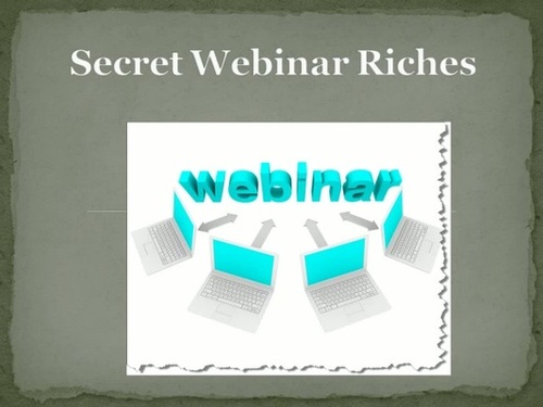 Product picture Secret Webinar Riches. Lesson 4 of 9.