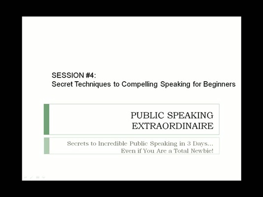 Product picture Public Speaking Extraodinaire. Lesson 4 of 4.