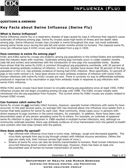 Product picture Swine Flu facts you need to know ASAP